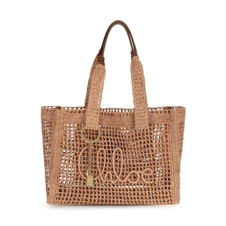 Chloé Beige Raffia Shoulder Bag