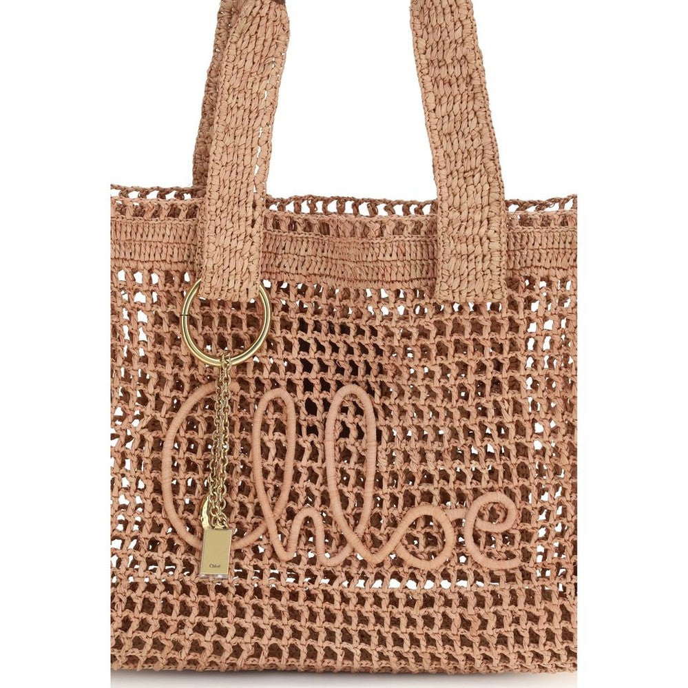 Chloé Beige Raffia Shoulder Bag