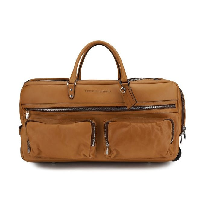 Brunello Cucinelli Brown Calf Leather Bos Taurus Luggage And Travel