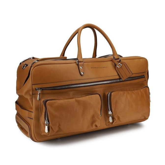 Brunello Cucinelli Brown Calf Leather Bos Taurus Luggage And Travel