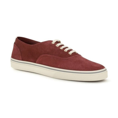 Brunello Cucinelli Bordeaux Calf Leather Bos Taurus Low Top Sneakers