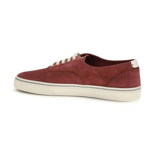 Brunello Cucinelli Bordeaux Calf Leather Bos Taurus Low Top Sneakers