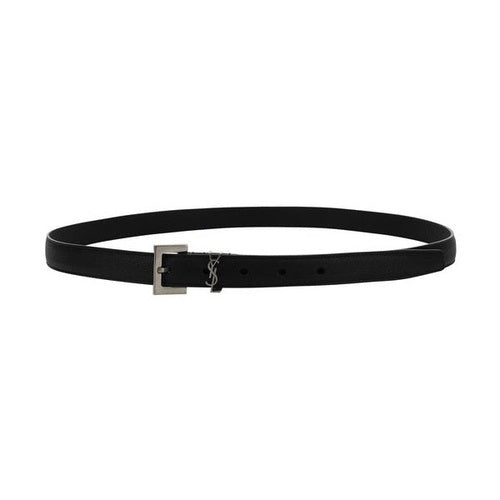 Saint Laurent Black Lamb Ovis Aries Aries Thin Belt