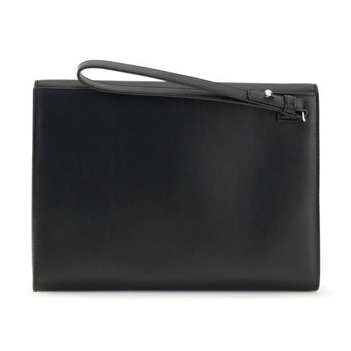 Ferragamo Black Calf Leather Bos Taurus Wallet