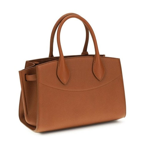 Ferragamo Brown Calf Leather Bos Taurus Handbag