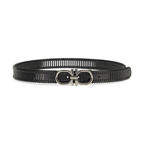 Ferragamo Black Calf Leather Bos Taurus Regular Belt