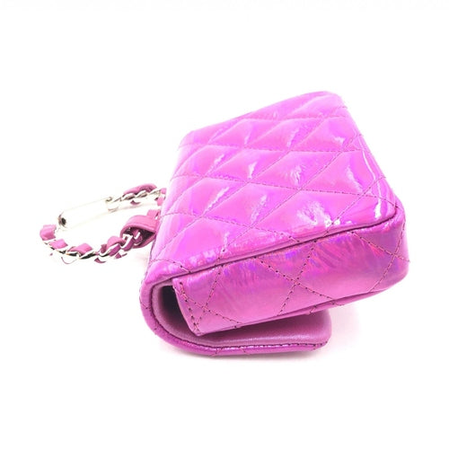 Chanel Iridescent Pink Quilted Leather Pouch