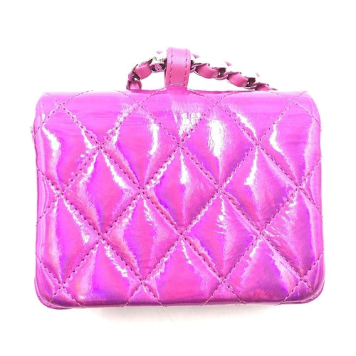 Chanel Iridescent Pink Quilted Leather Pouch