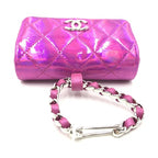 Chanel Iridescent Pink Quilted Leather Pouch