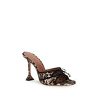 Amina Muaddi Multicolor Silk Platform Sandals