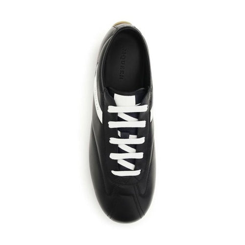 Alexander McQueen Black Calf Leather Bos Taurus Low Top Sneakers