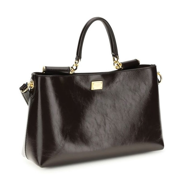 Dolce & Gabbana Brown Calf Leather Bos Taurus Handbag