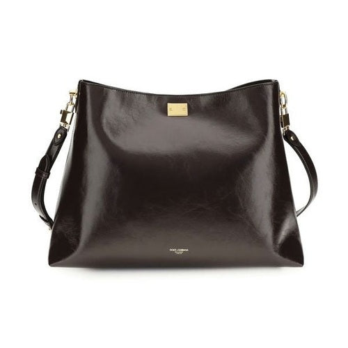 Dolce & Gabbana Brown Calf Leather Bos Taurus Shoulder Bag