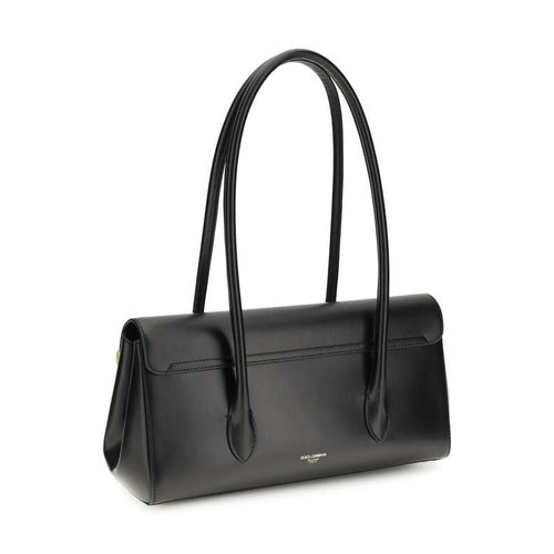 Dolce & Gabbana Black Calf Leather Bos Taurus Shoulder Bag