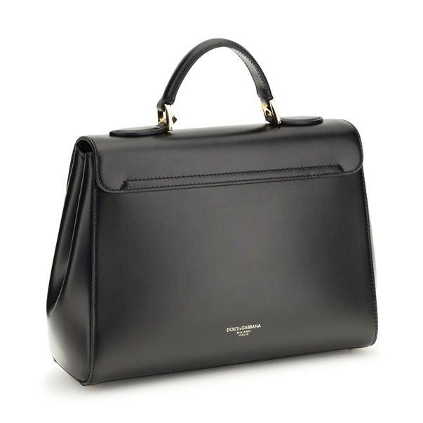 Dolce & Gabbana Black Calf Leather Bos Taurus Shoulder Bag