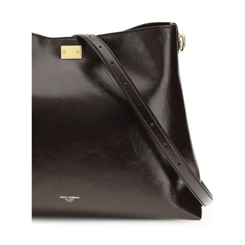 Dolce & Gabbana Brown Calf Leather Bos Taurus Shoulder Bag