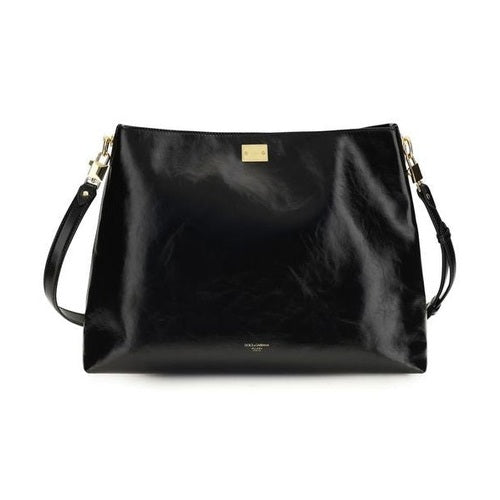 Dolce & Gabbana Black Calf Leather Bos Taurus Shoulder Bag