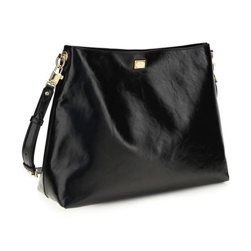 Dolce & Gabbana Black Calf Leather Bos Taurus Shoulder Bag