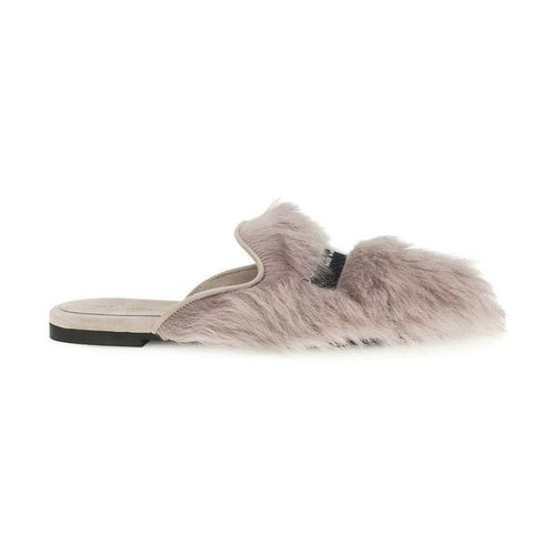 Dolce & Gabbana Gray Lamb Ovis Aries Aries Mules