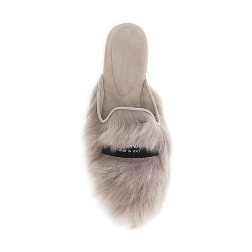 Dolce & Gabbana Gray Lamb Ovis Aries Aries Mules