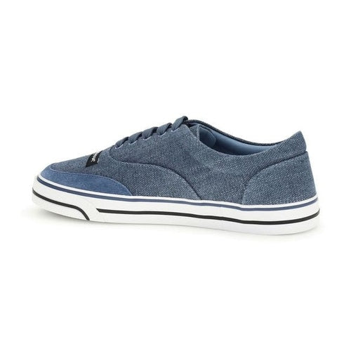 Dolce & Gabbana Blue Linen Low Top Sneakers