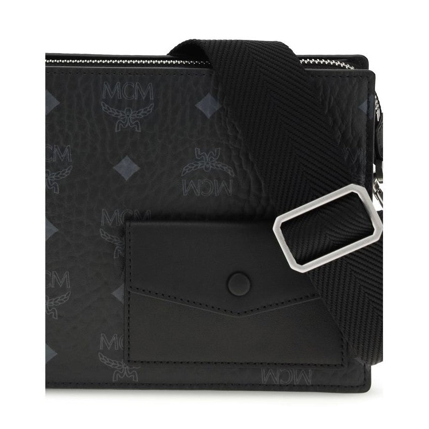 MCM Black Calf Leather Bos Taurus Shoulder Bag