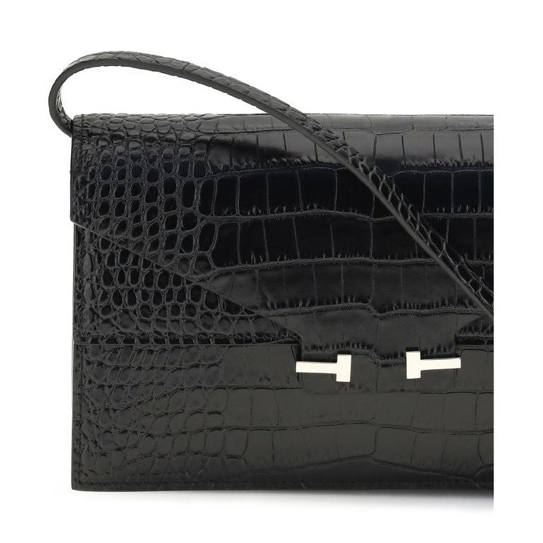 Tom Ford Black Calf Leather Bos Taurus Shoulder Bag