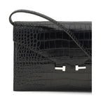 Tom Ford Black Calf Leather Bos Taurus Shoulder Bag