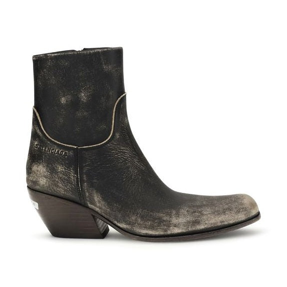 Balenciaga Black Calf Leather Bos Taurus Ankle Boots