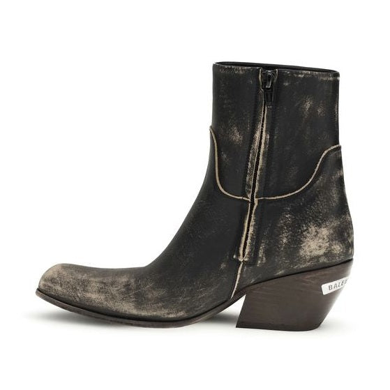 Balenciaga Black Calf Leather Bos Taurus Ankle Boots