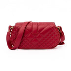 Versace Red Leather Quilted Shoulder Strap Bag
