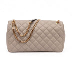 Versace Taupe Quilted Leather Shoulder Strap Bag