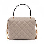 Versace Taupe Quilted Leather Handbag