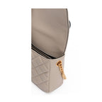 Versace Taupe Quilted Leather Handbag