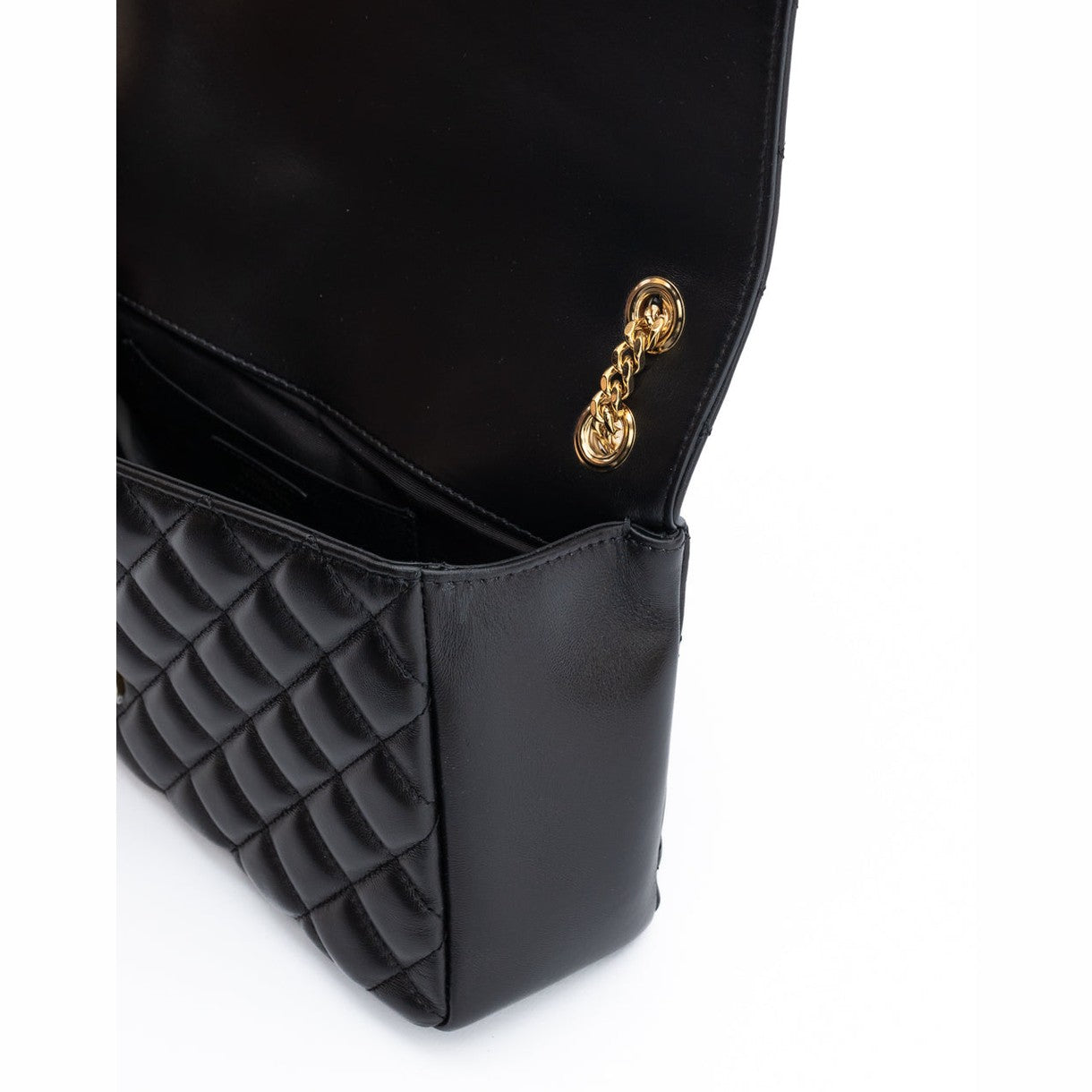 Versace Black Quilted Leather Shoulder Strap Bag