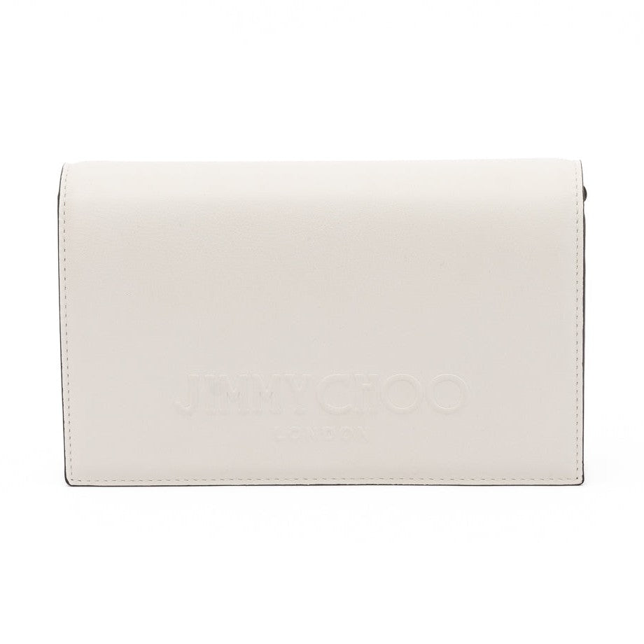 Jimmy Choo White Avenue Leather Shoulder Strap Bag