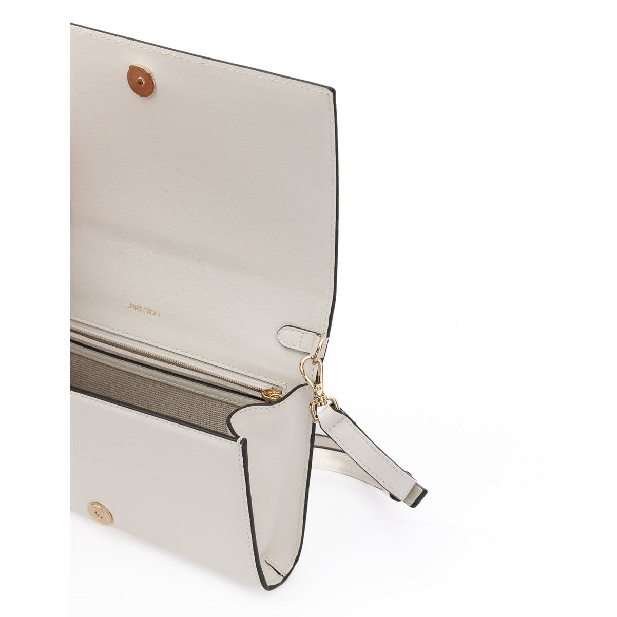 Jimmy Choo White Avenue Leather Shoulder Strap Bag