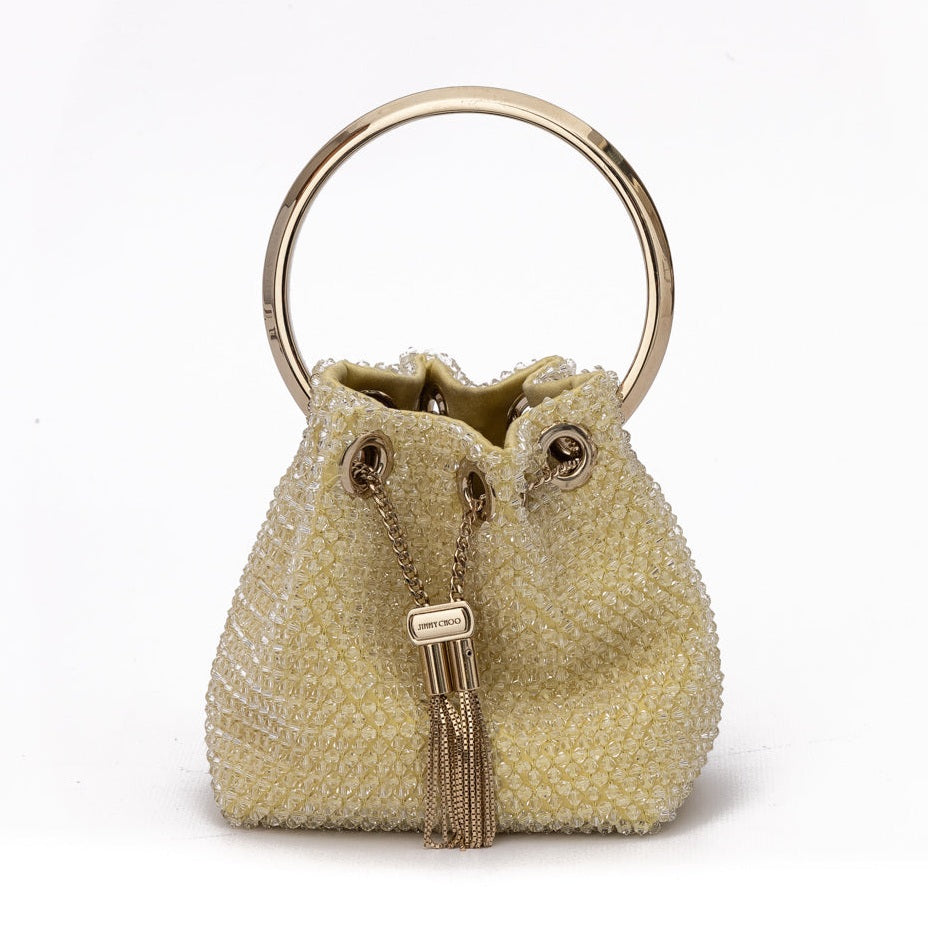 Jimmy Choo Yellow Bon Bon Micro Crystals Bucket