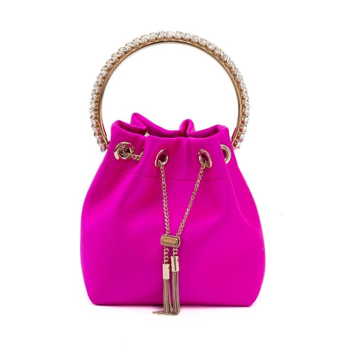 Jimmy Choo Fuchsia Bon Bon Satin Bucket