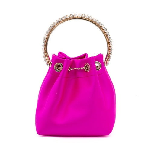 Jimmy Choo Fuchsia Bon Bon Satin Bucket