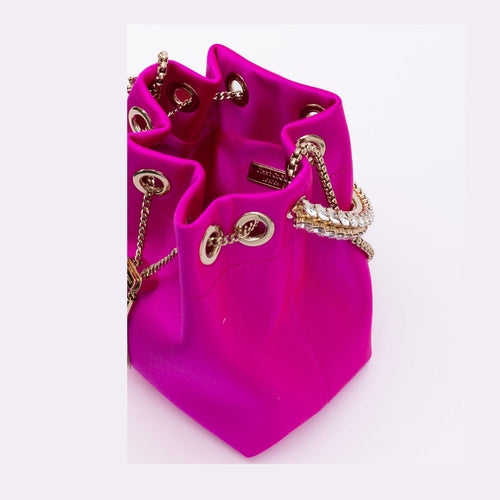 Jimmy Choo Fuchsia Bon Bon Satin Bucket