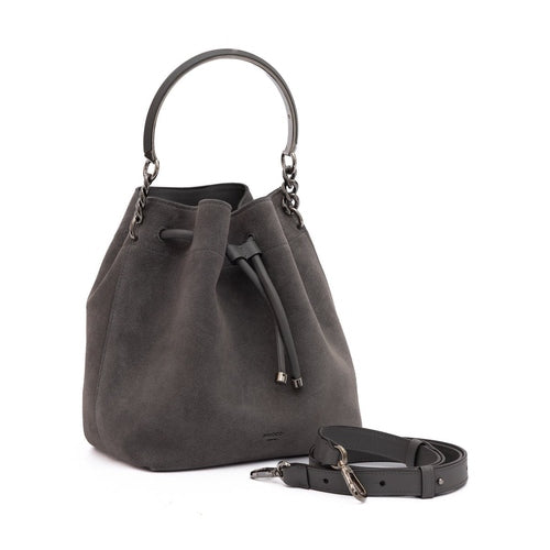 Jimmy Choo Dark Grey Bon Bon Suede Bucket