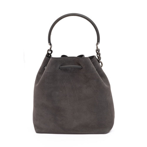 Jimmy Choo Dark Grey Bon Bon Suede Bucket
