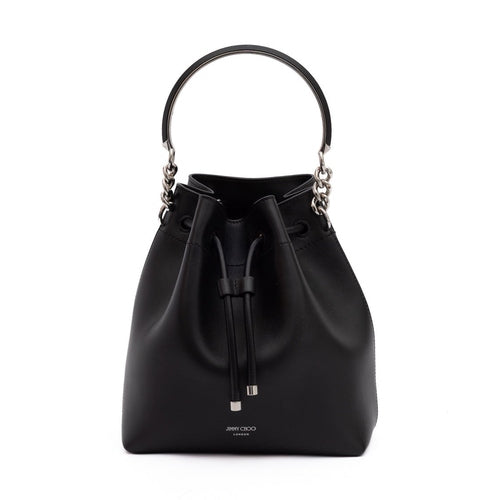 Jimmy Choo Black Bon Bon Leather Bucket