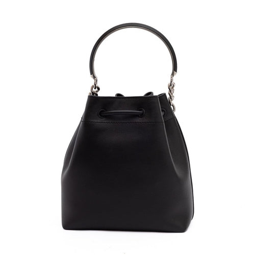 Jimmy Choo Black Bon Bon Leather Bucket