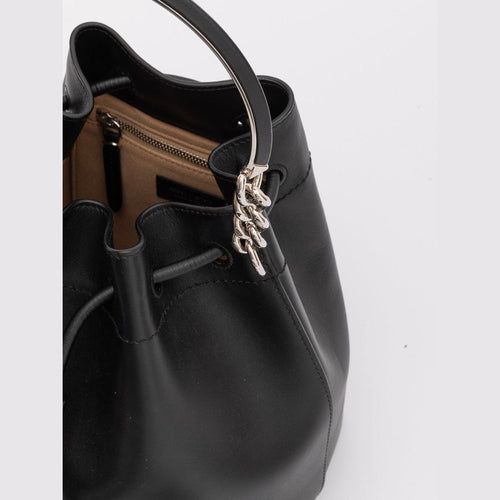 Jimmy Choo Black Bon Bon Leather Bucket