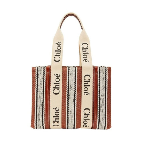 Chloé Brown Linen Tote Bag