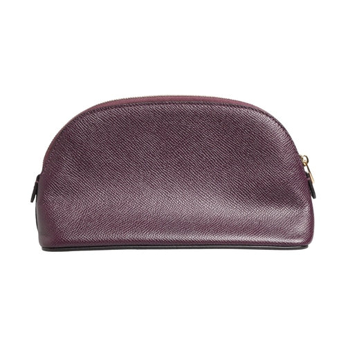 Dolce & Gabbana Dark Purple Leather DG Logo Zip Around Hand Purse Wallet