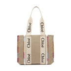 Chloé Beige Linen Tote Bag