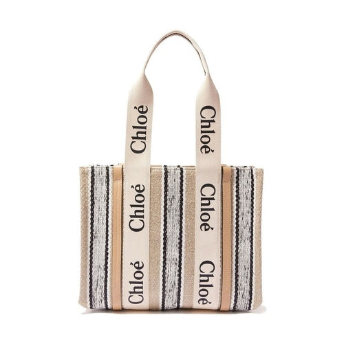 Chloé Beige Linen Tote Bag